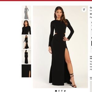 NWOT Lulu's Long Sleeve Cutout Maxi Dress